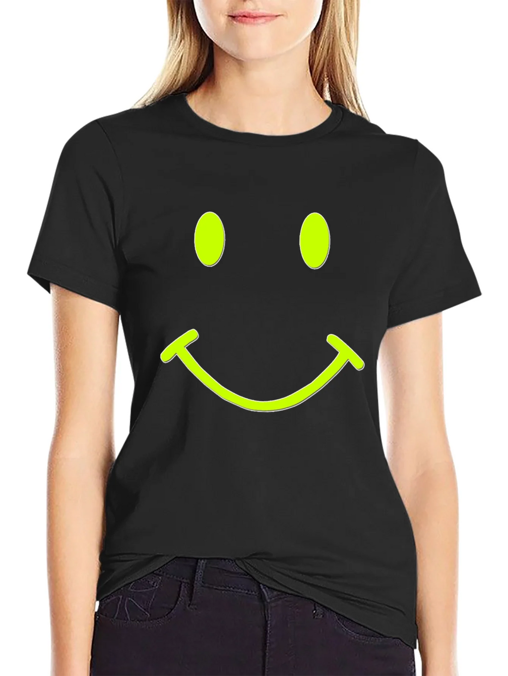 Smiley Face Black T-Shirt - Express Your Happy Side!