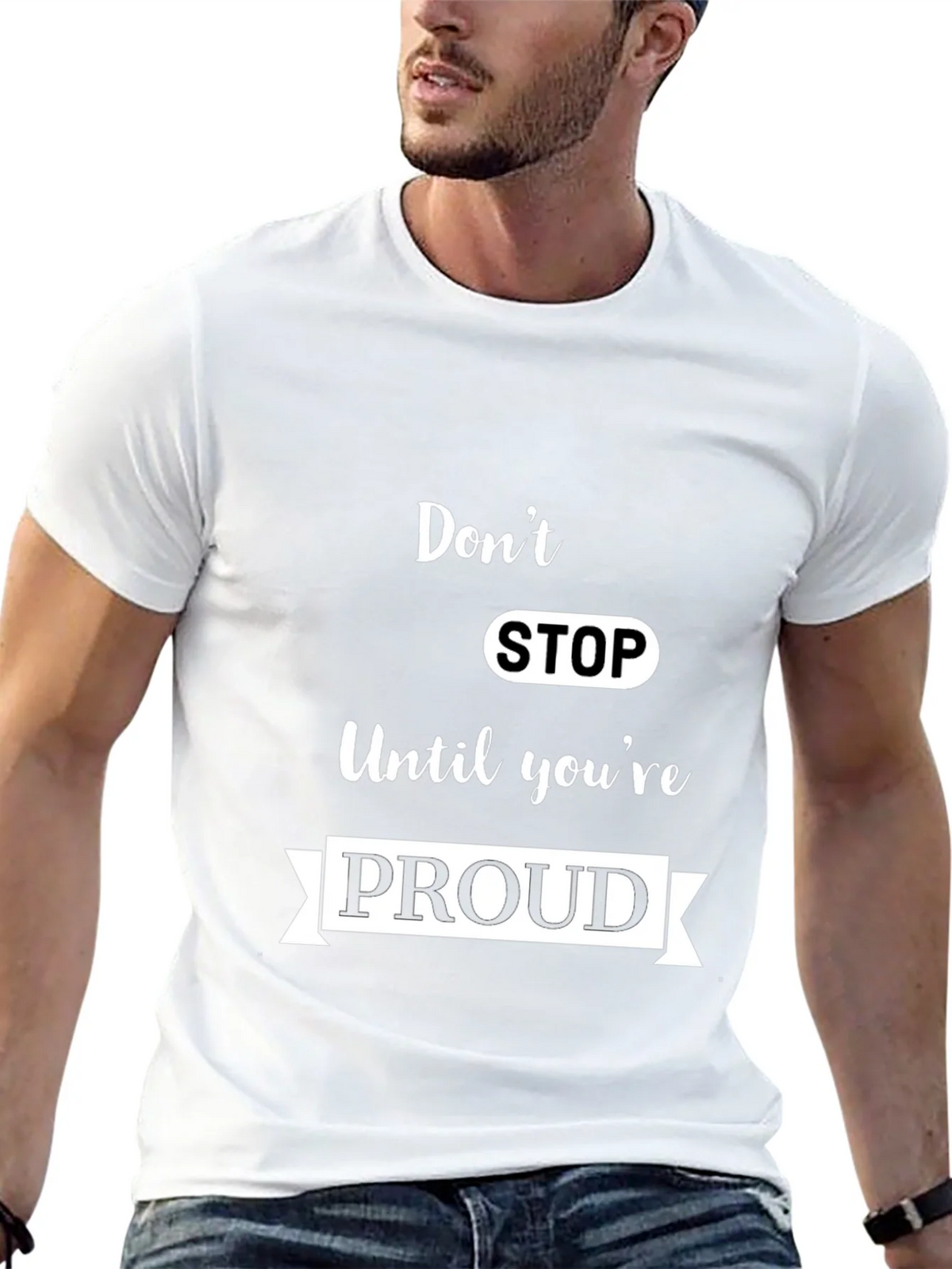 Motivational Dont Stop Black T-Shirt