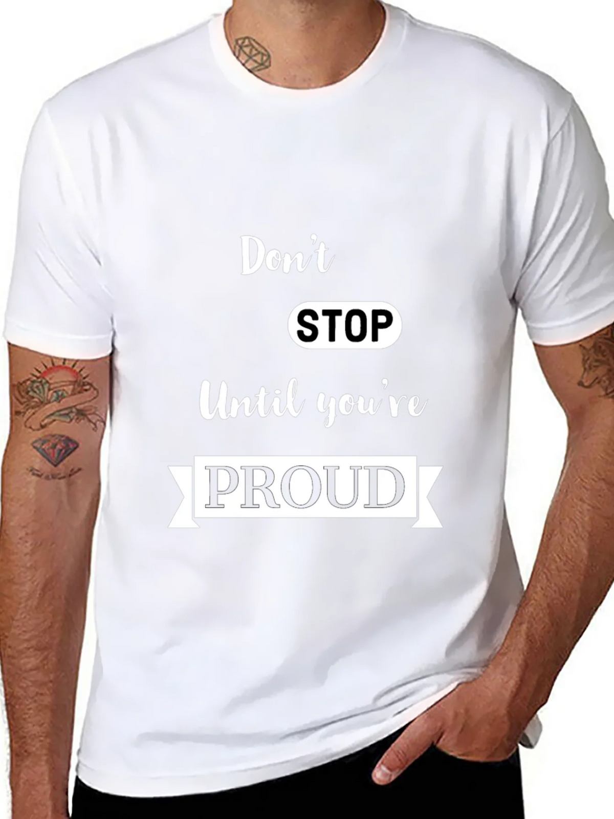 Motivational Dont Stop Black T-Shirt