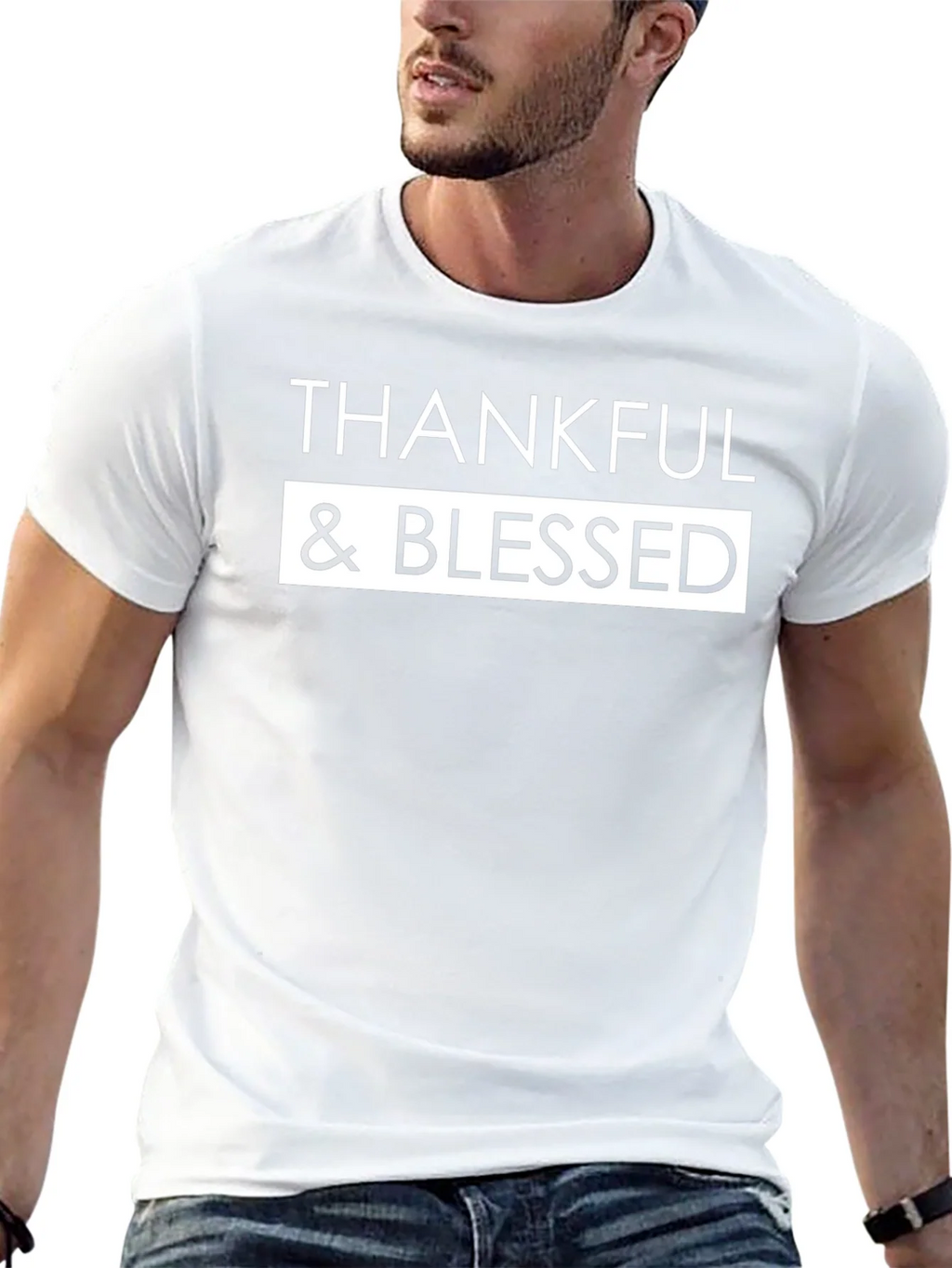 Thankful & Blessed Black Graphic Tee