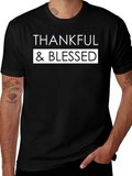Thankful & Blessed Black Graphic Tee
