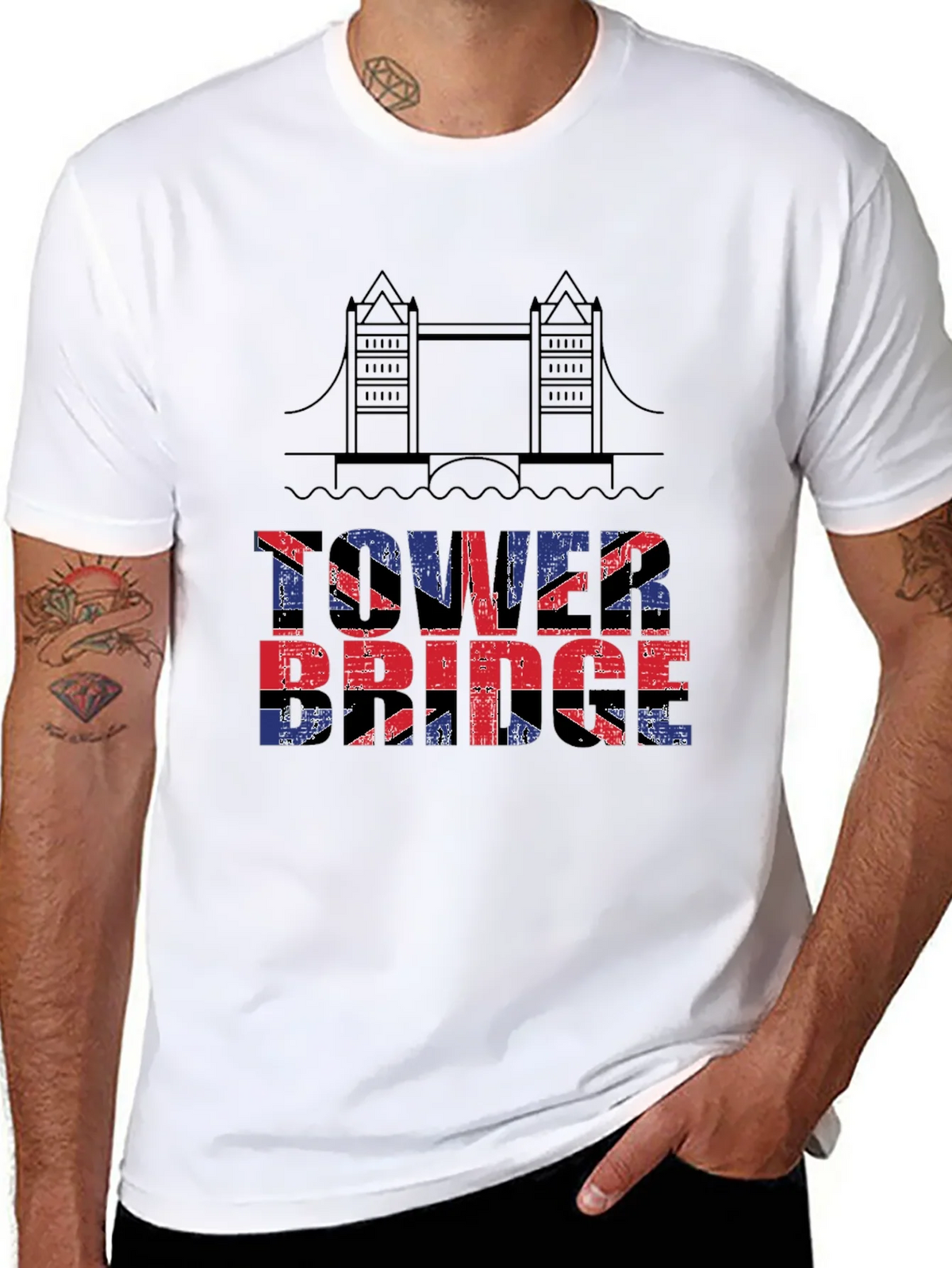 Tower Bridge UK Flag T-Shirt