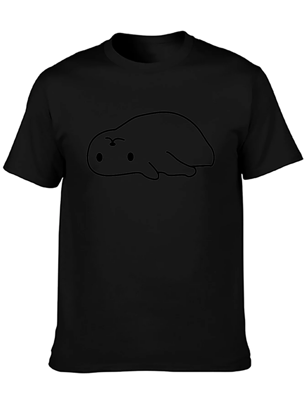 Cute Blob Creature Graphic Black T-Shirt