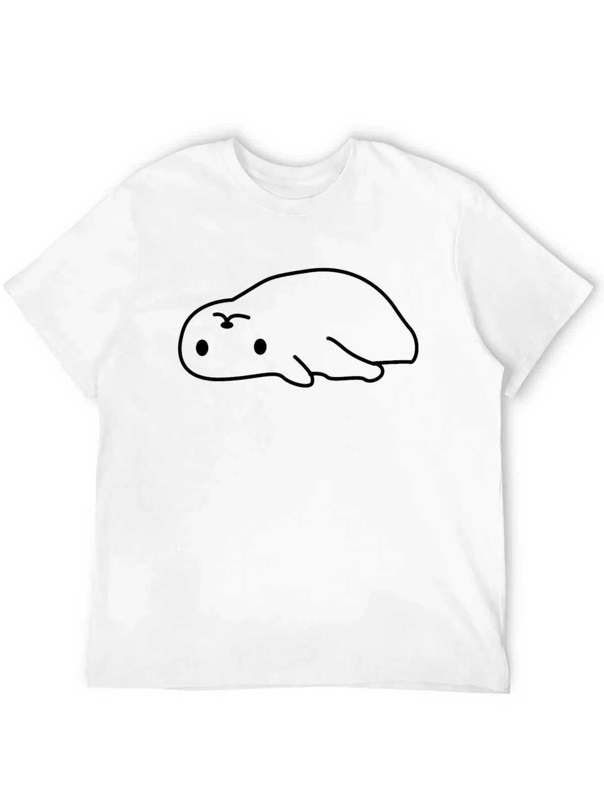 Cute Blob Creature Graphic Black T-Shirt