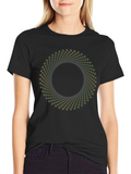 Optical Illusion Vortex Circle Black T-Shirt