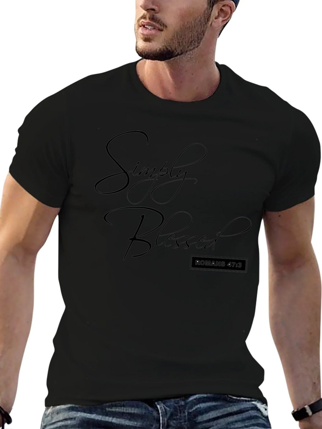 Simply Blessed Black T-Shirt Christian Apparel