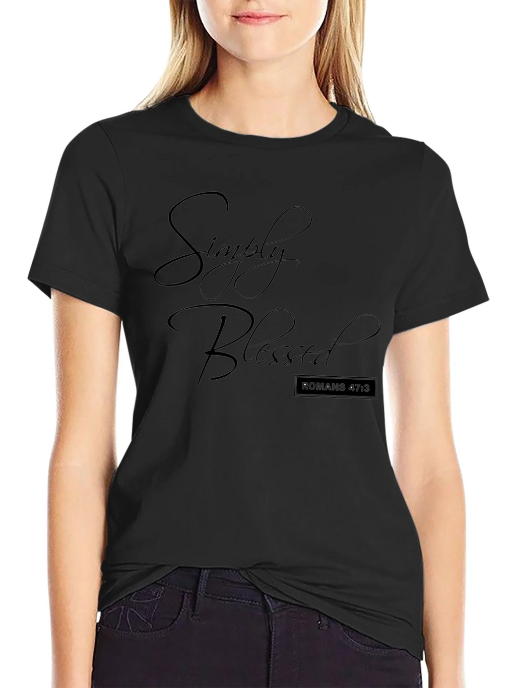 Simply Blessed Black T-Shirt Christian Apparel