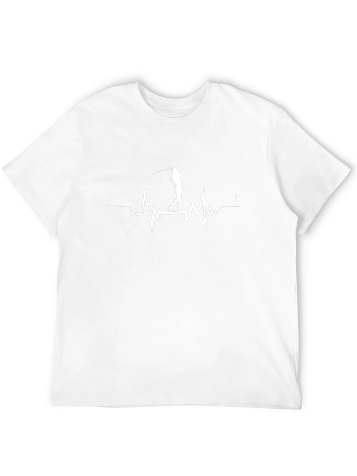 Golf Heartbeat T-Shirt - Black Graphic Tee
