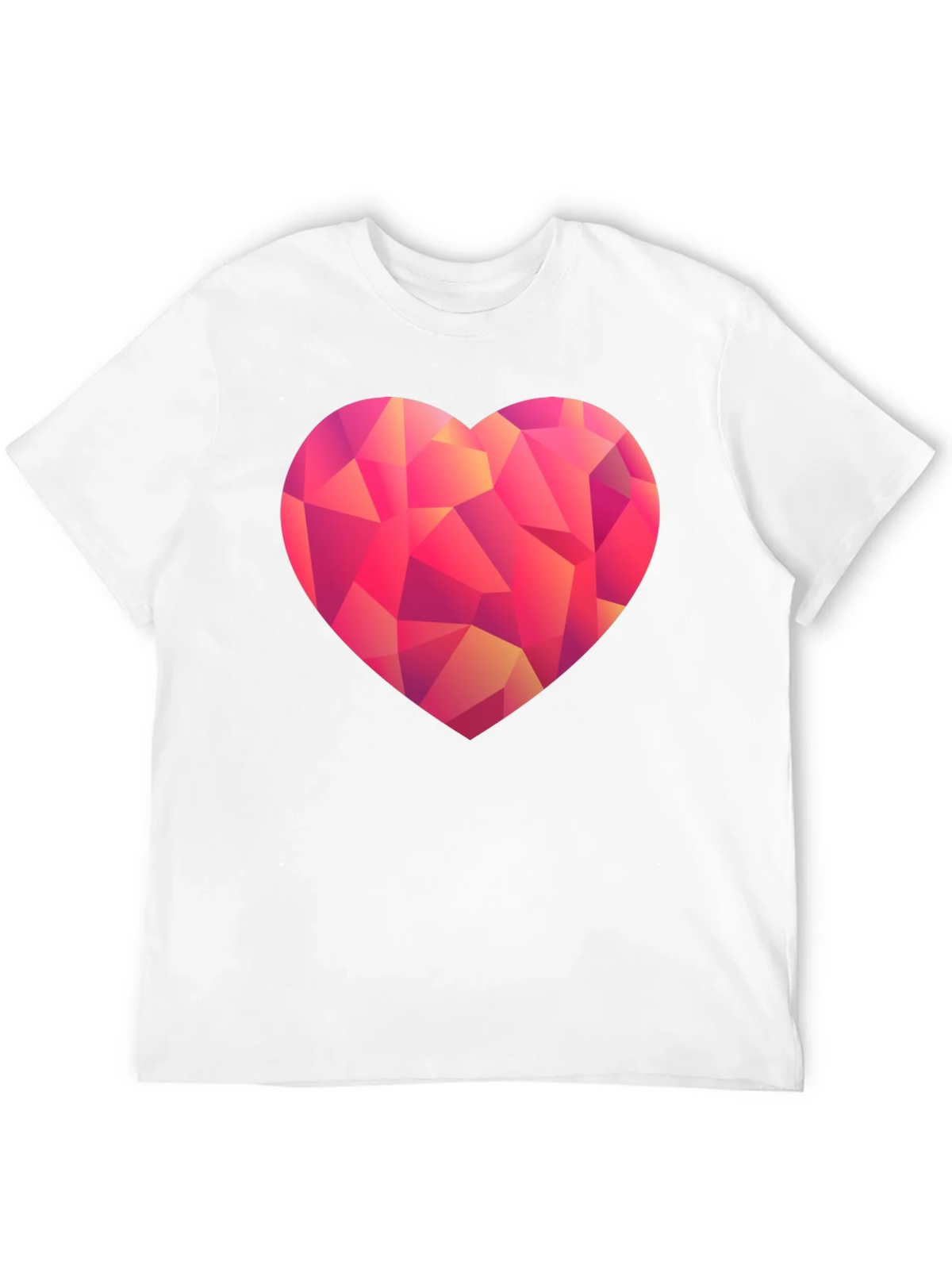 Geometric Heart Print Black T-Shirt