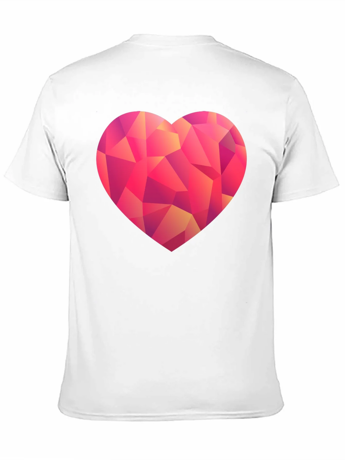 Geometric Heart Print Black T-Shirt