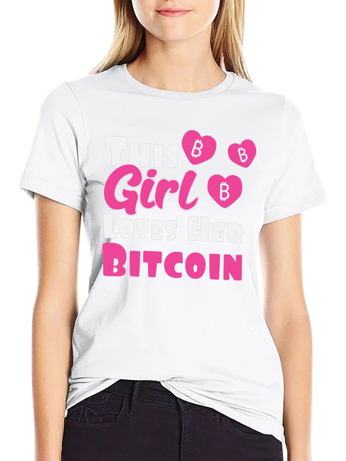 This Girl Loves Her Bitcoin Black T-Shirt
