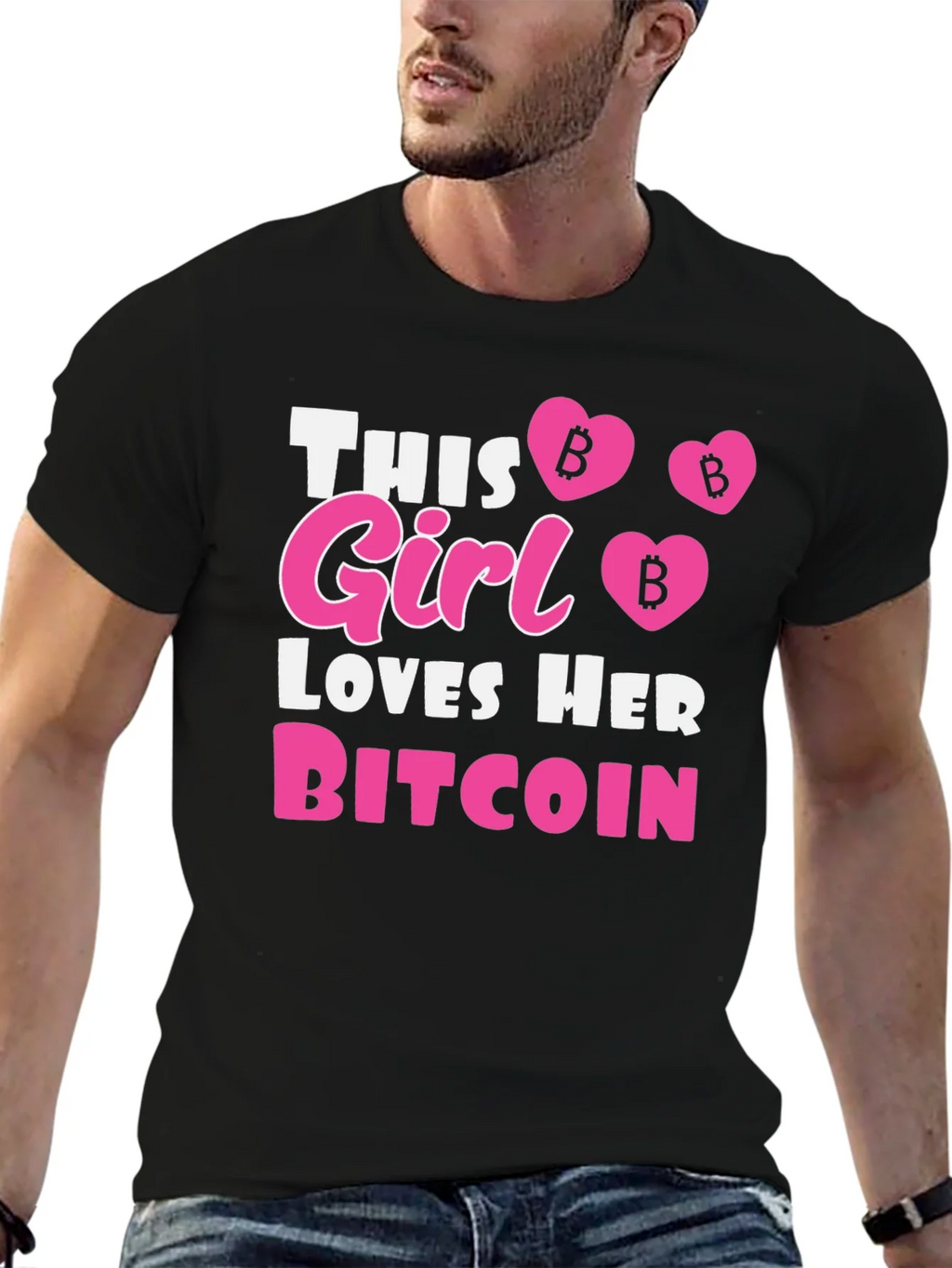 This Girl Loves Her Bitcoin Black T-Shirt
