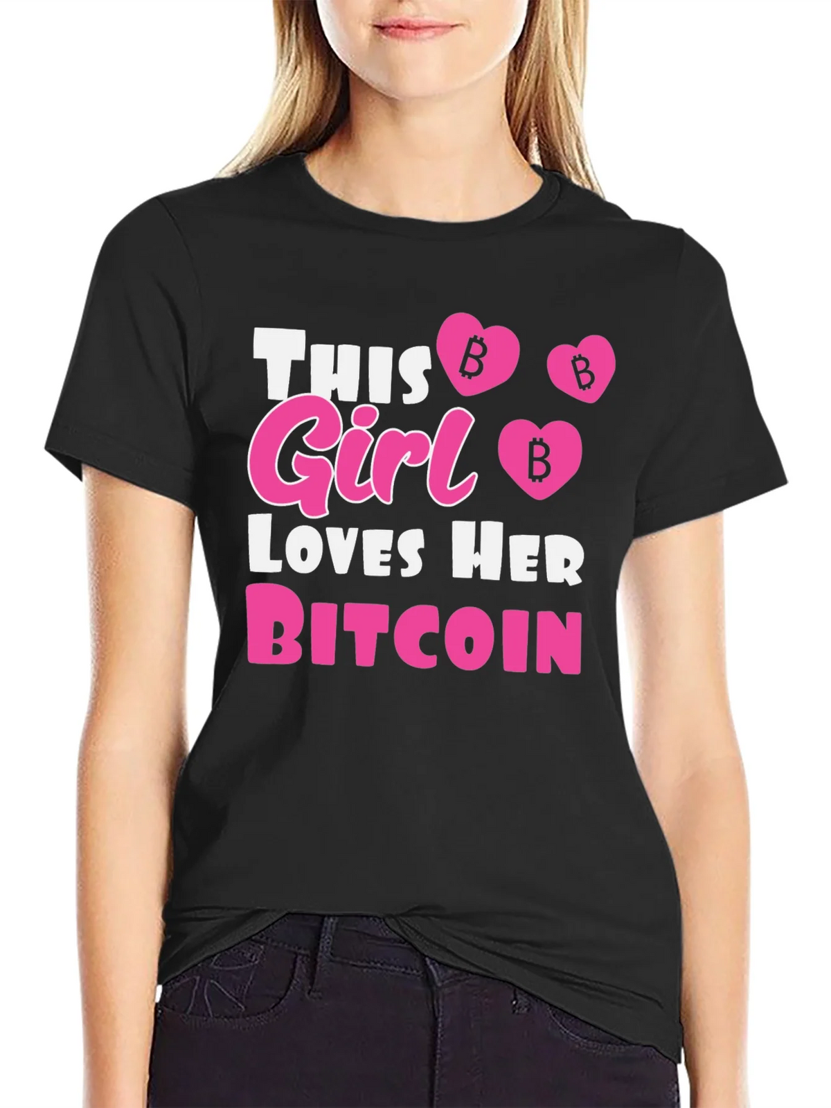 This Girl Loves Her Bitcoin Black T-Shirt