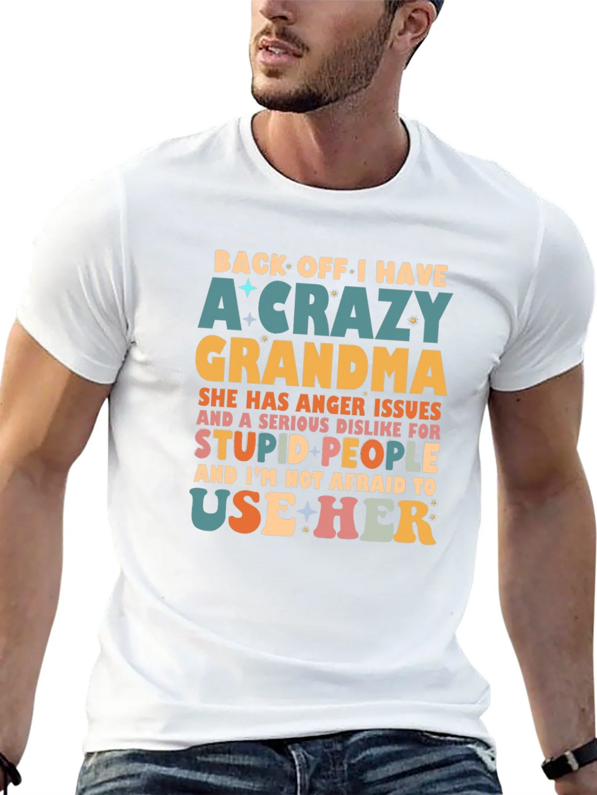 Crazy Grandma Novelty Graphic T-Shirt