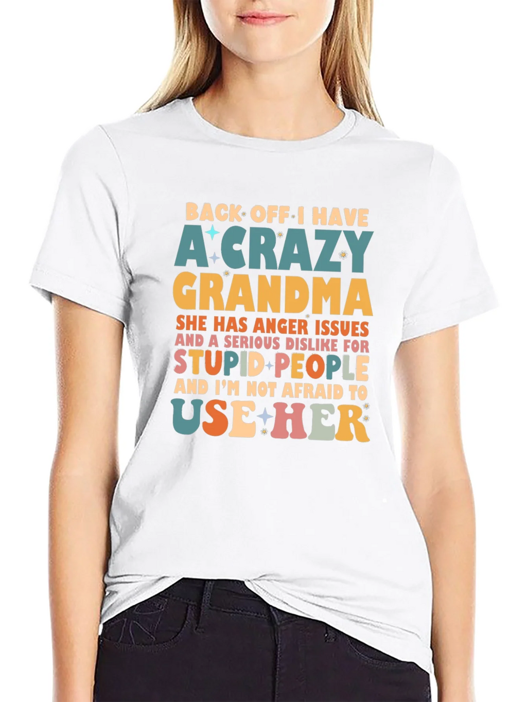 Crazy Grandma Novelty Graphic T-Shirt