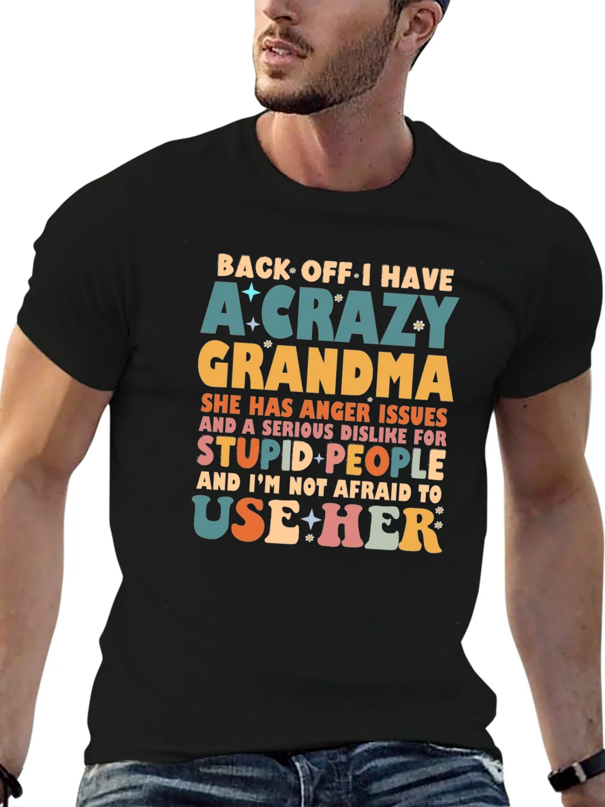Crazy Grandma Novelty Graphic T-Shirt