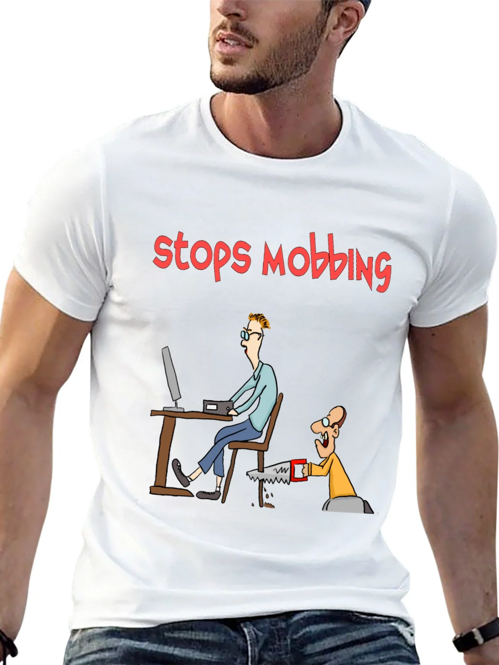 Stops Mobbing Funny Graphic T-Shirt