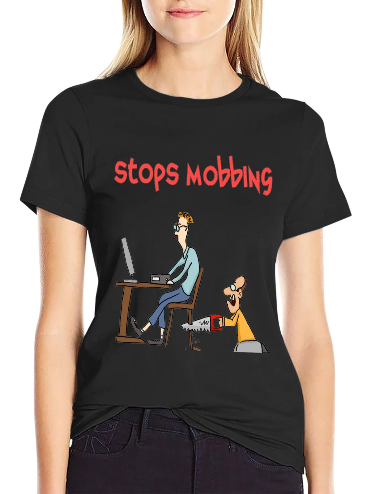 Stops Mobbing Funny Graphic T-Shirt