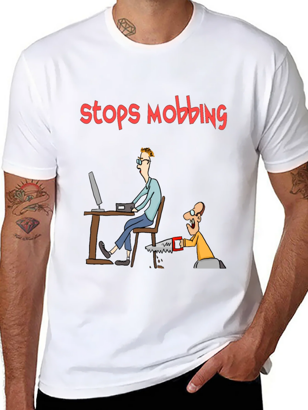 Stops Mobbing Funny Graphic T-Shirt