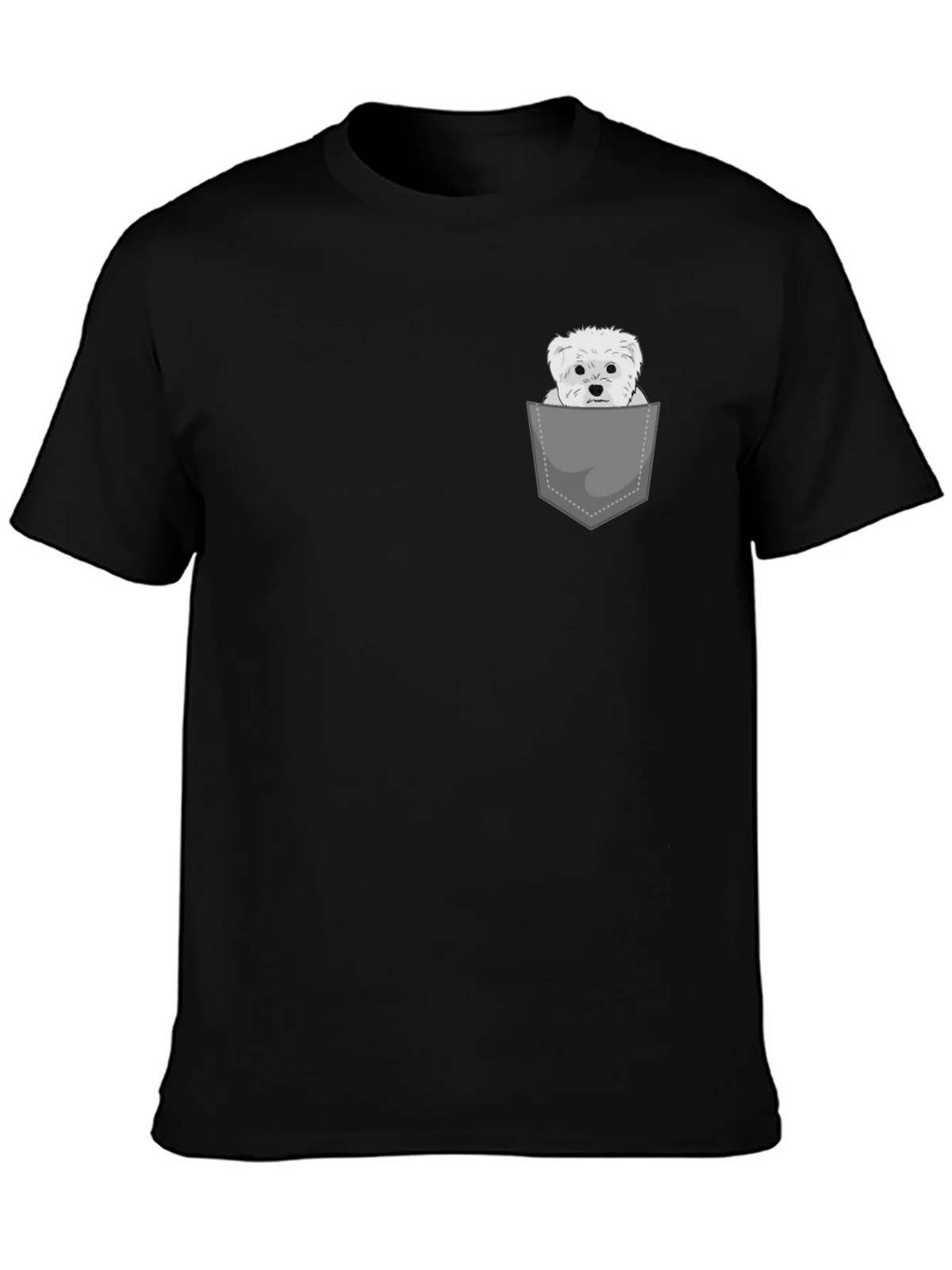 Pocket Dog Tee - Cute Maltese Graphic T-Shirt
