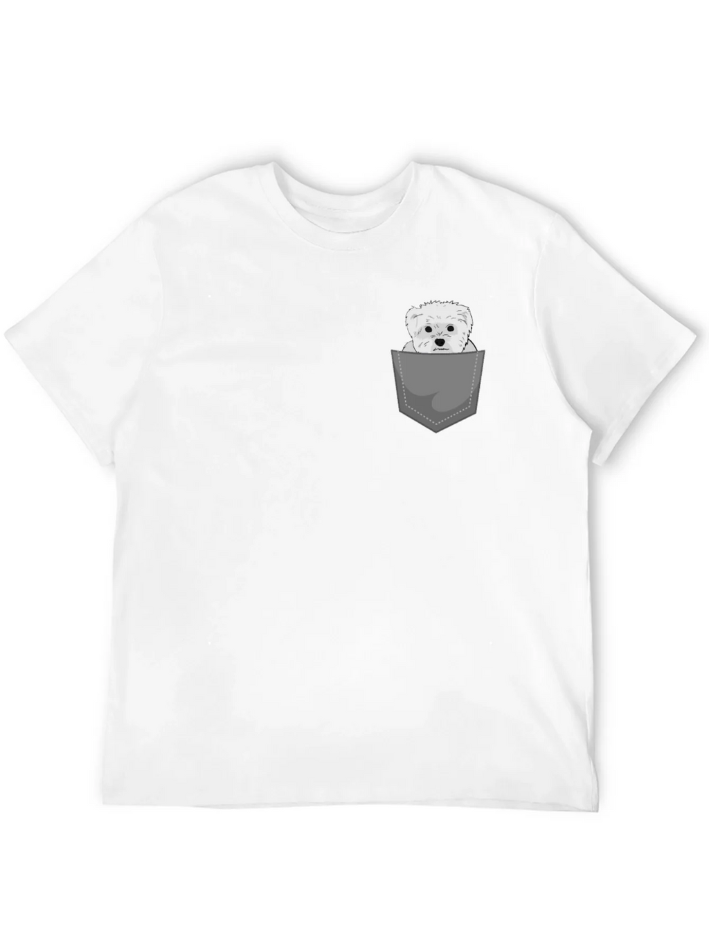 Pocket Dog Tee - Cute Maltese Graphic T-Shirt