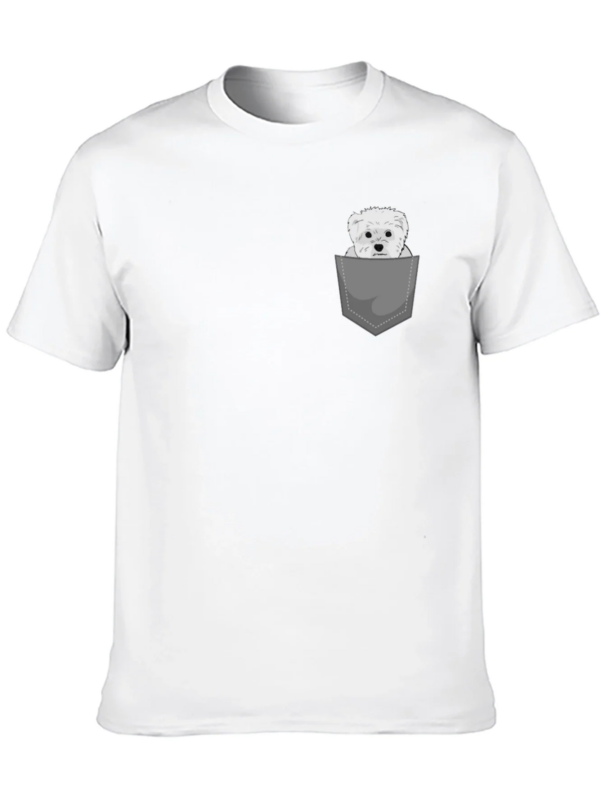 Pocket Dog Tee - Cute Maltese Graphic T-Shirt