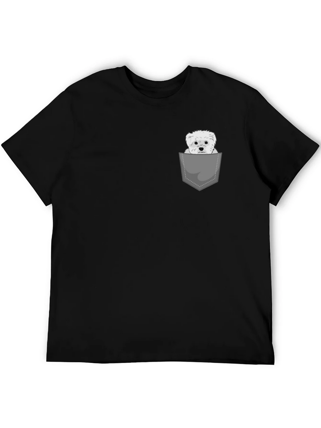 Pocket Dog Tee - Cute Maltese Graphic T-Shirt