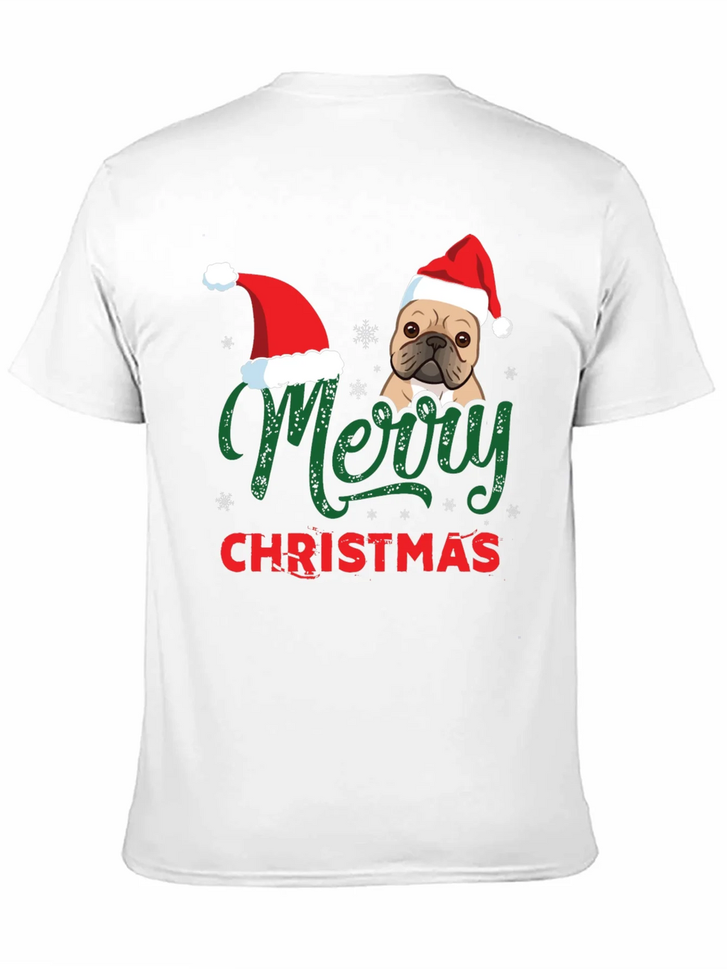 Merry Christmas Dog Santa Hat Graphic T-Shirt
