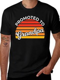 Promoted to Grandpa Graphic Tee - Retro Sunset Style