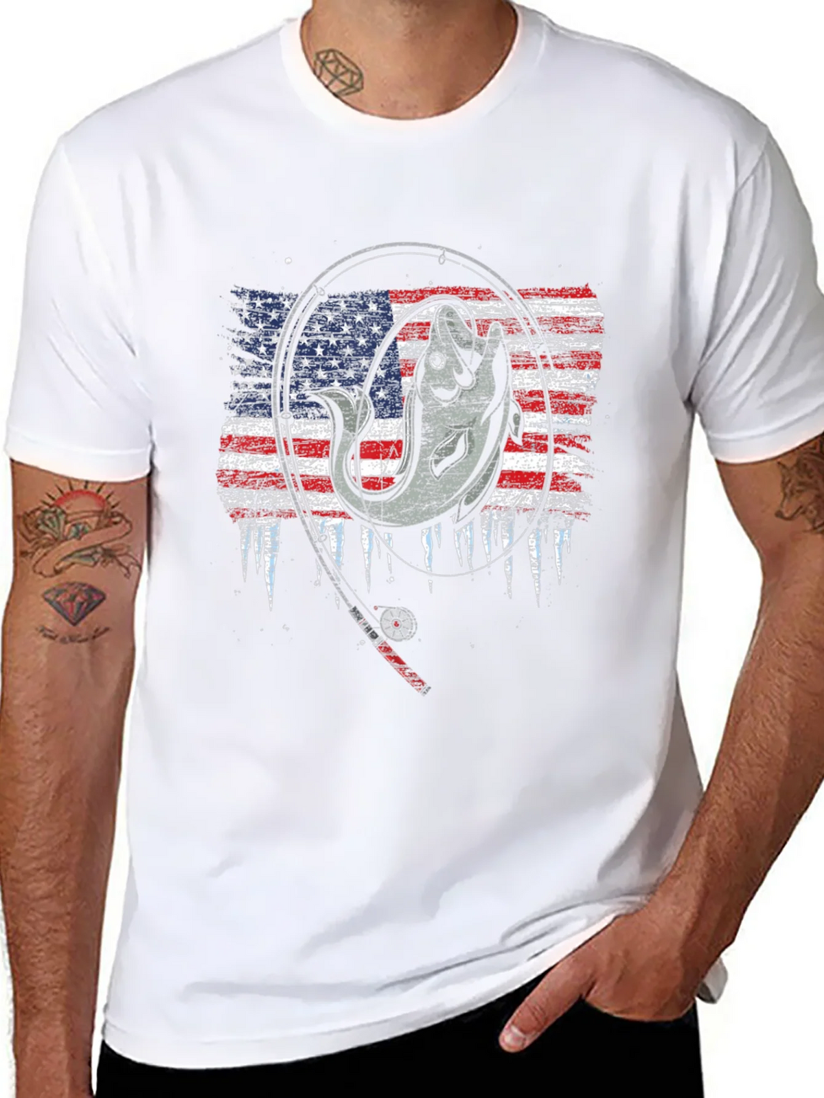 Fishing USA Flag T-Shirt