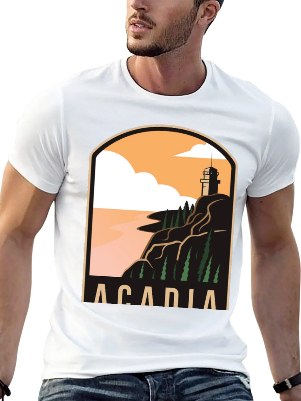 Acadia National Park T-Shirt - Coastal Lighthouse Graphic Tee