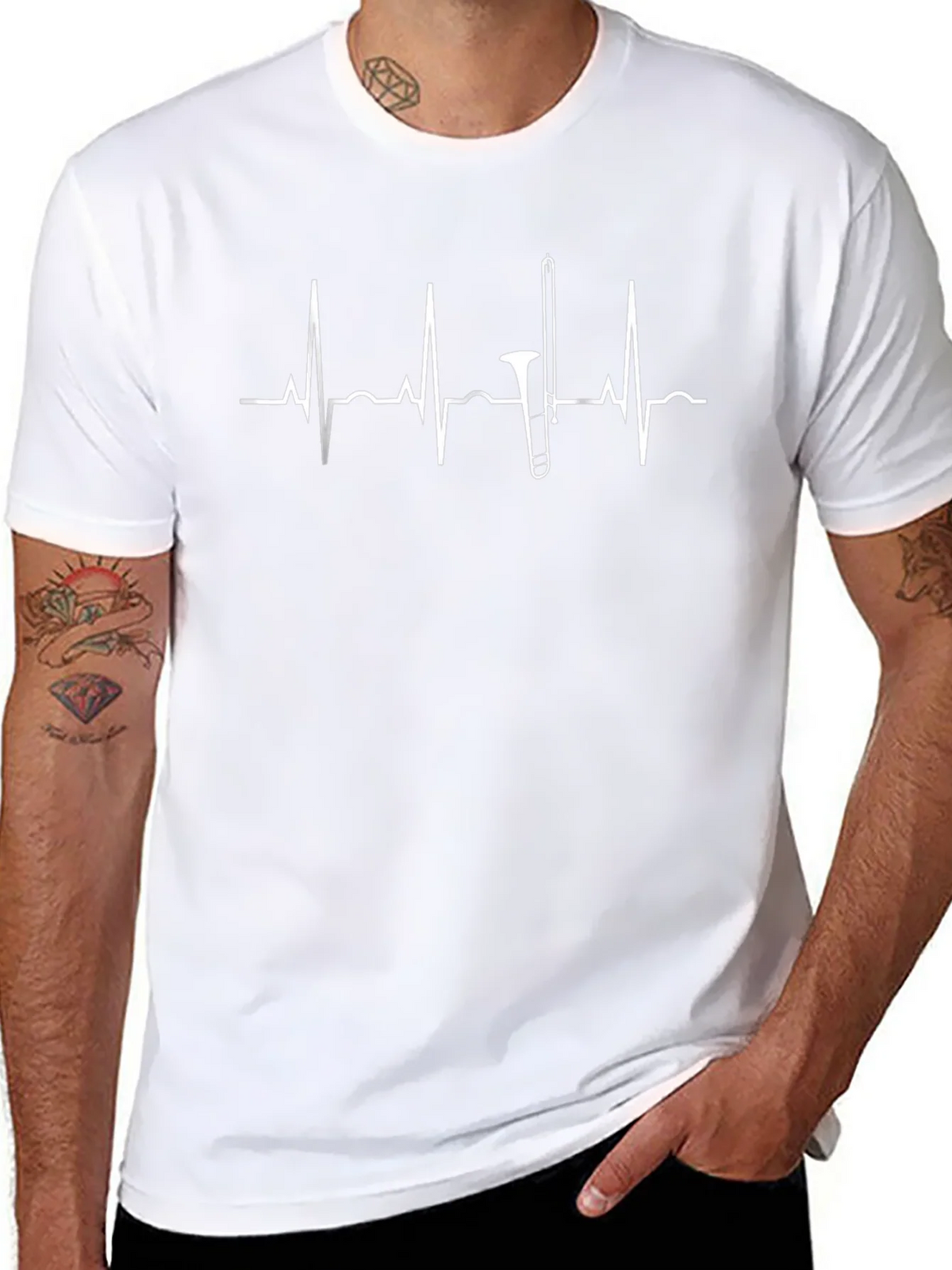 Trombone Heartbeat Graphic Tee