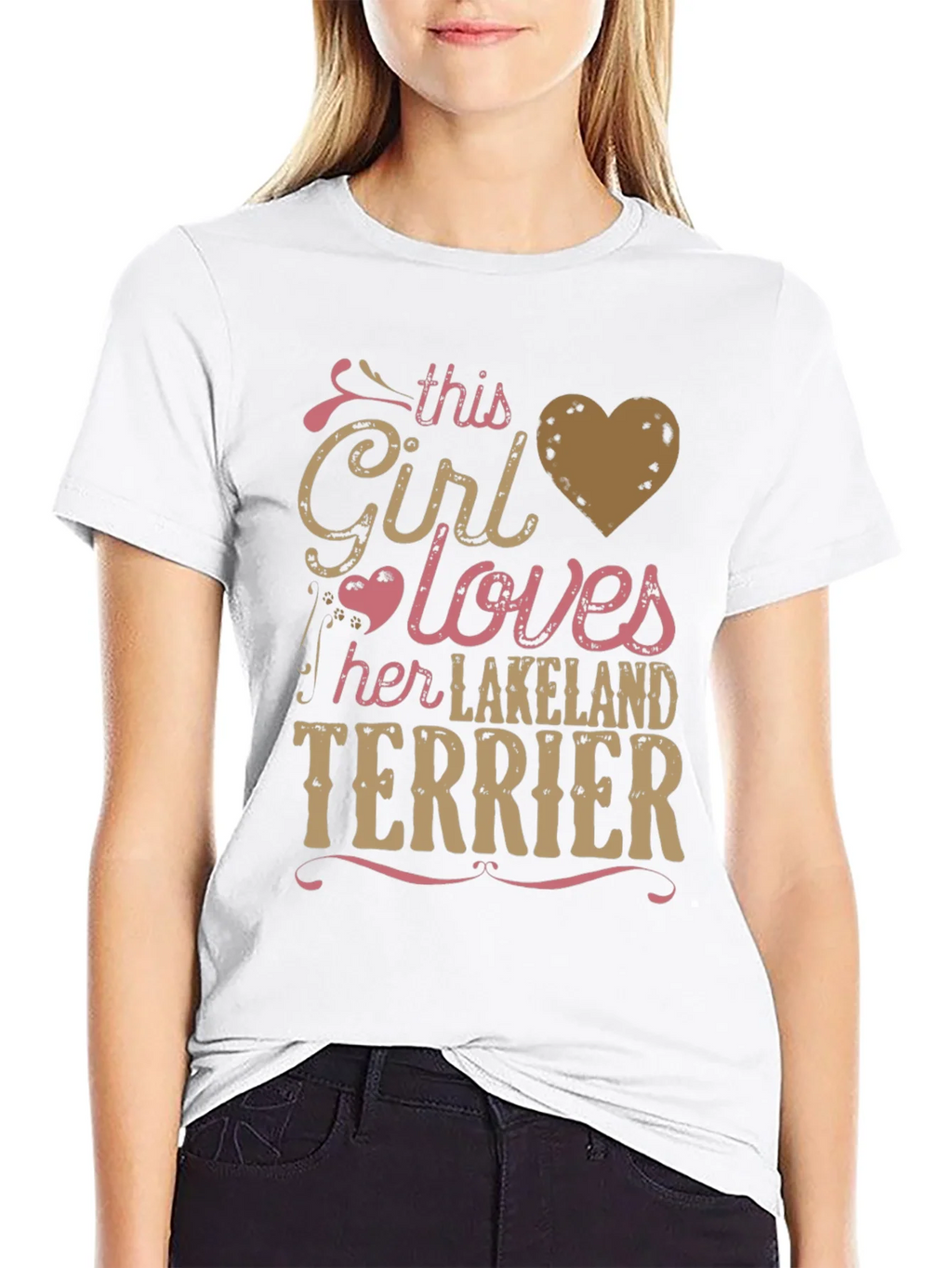 Girl Loves Lakeland Terrier Tee - Black