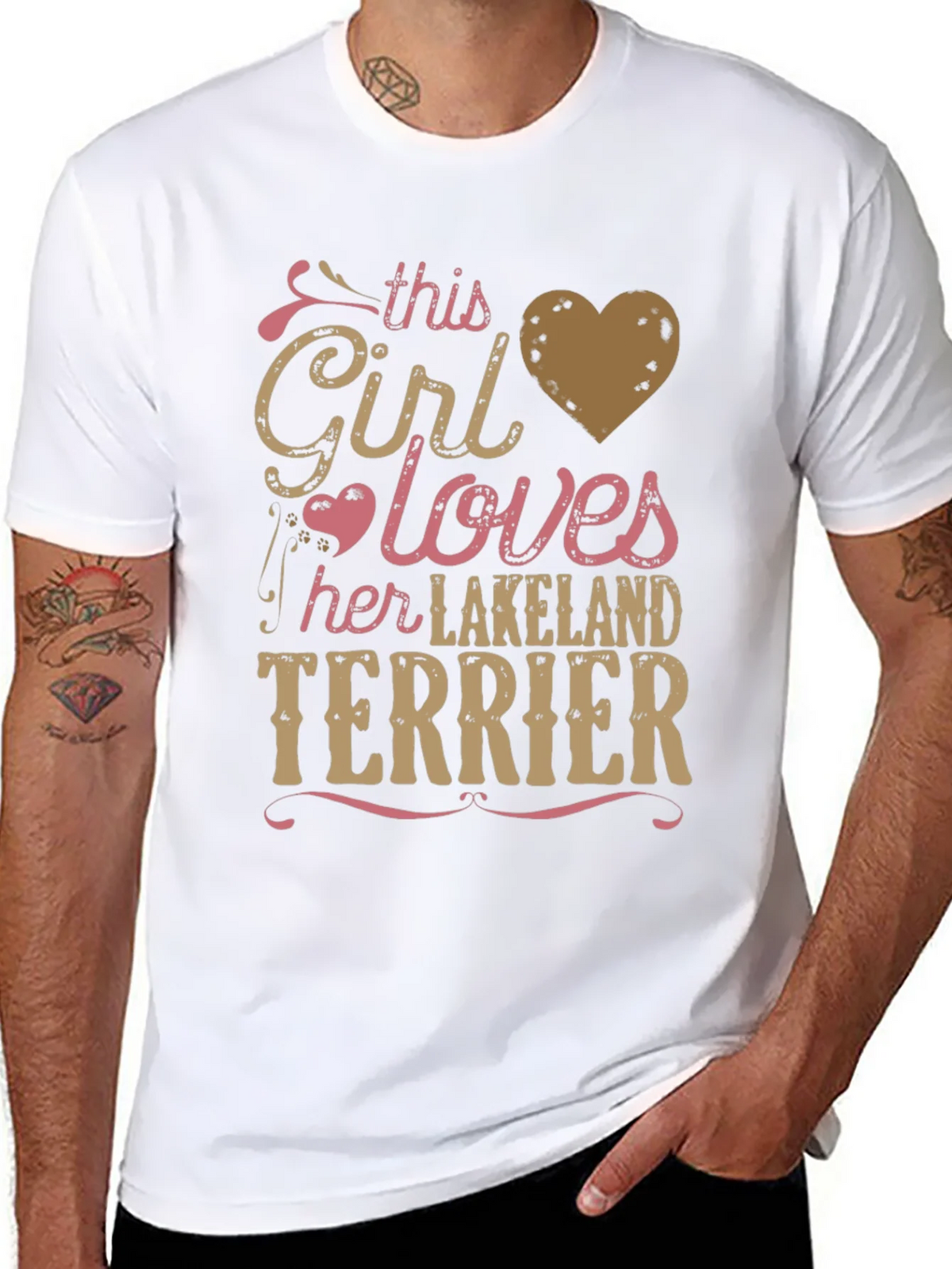 Girl Loves Lakeland Terrier Tee - Black