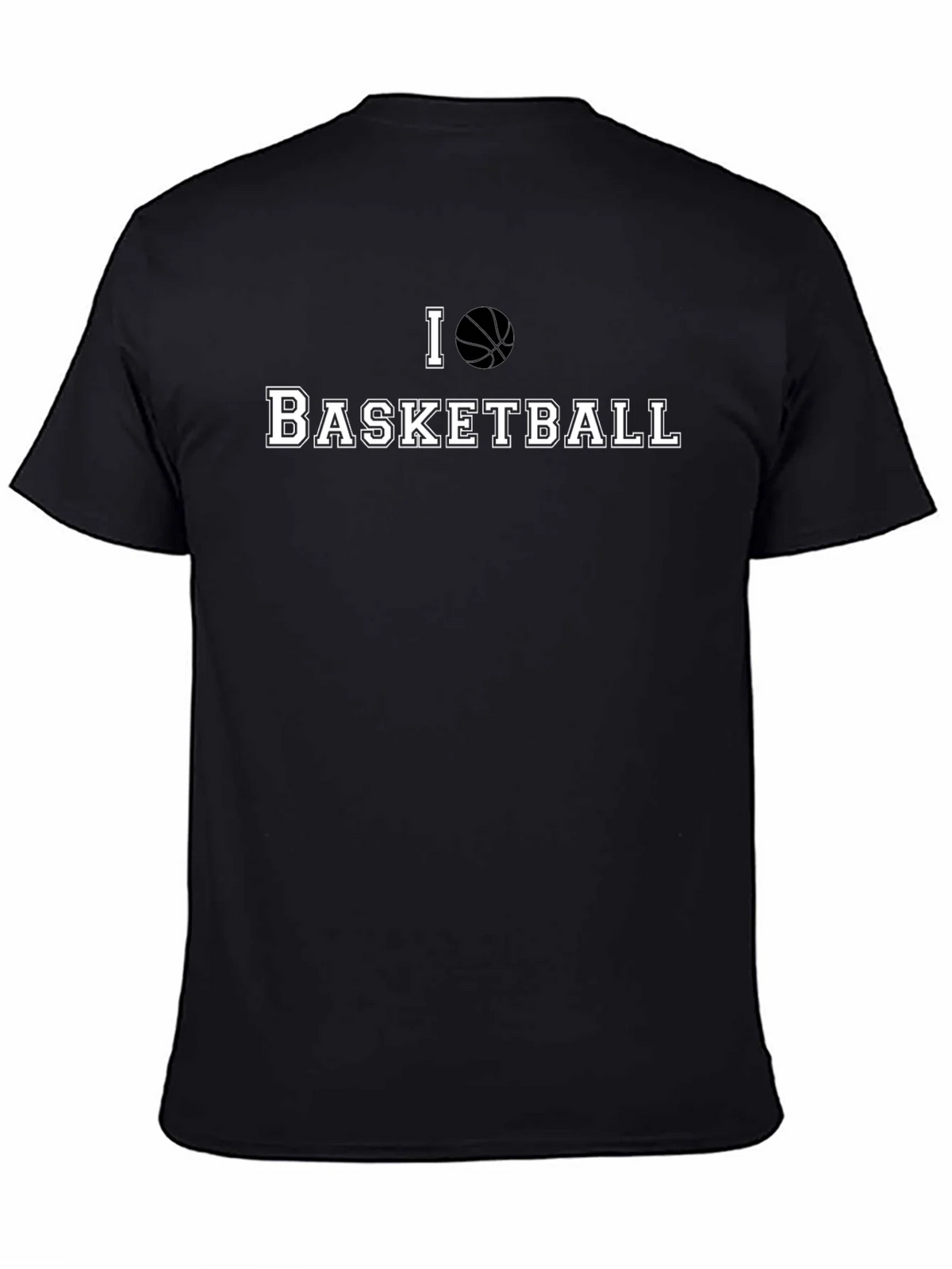 I Love Basketball Black Graphic T-Shirt
