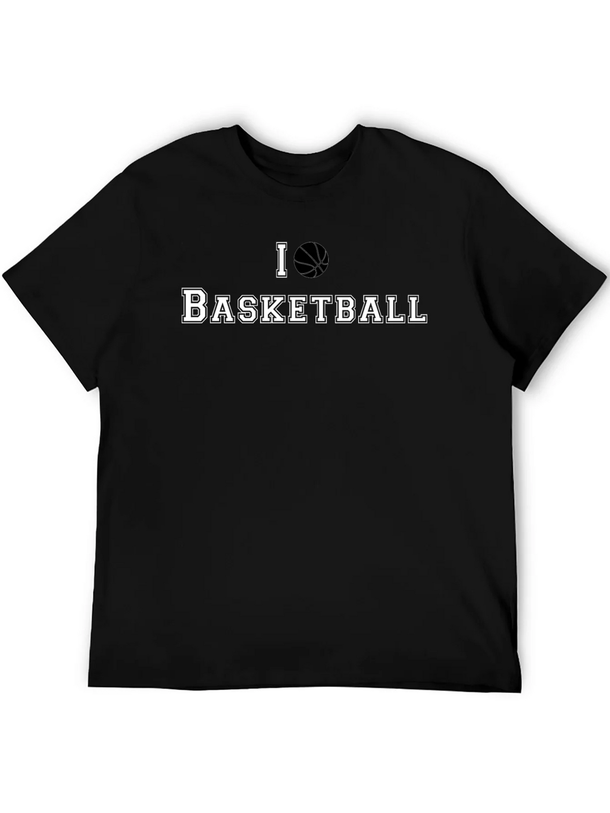 I Love Basketball Black Graphic T-Shirt