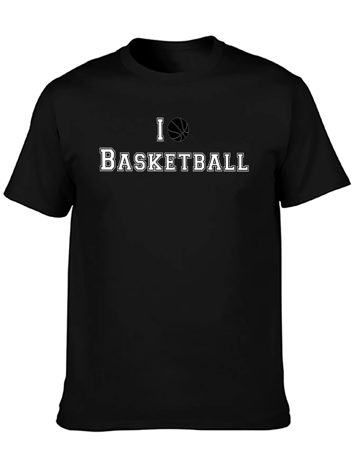 I Love Basketball Black Graphic T-Shirt