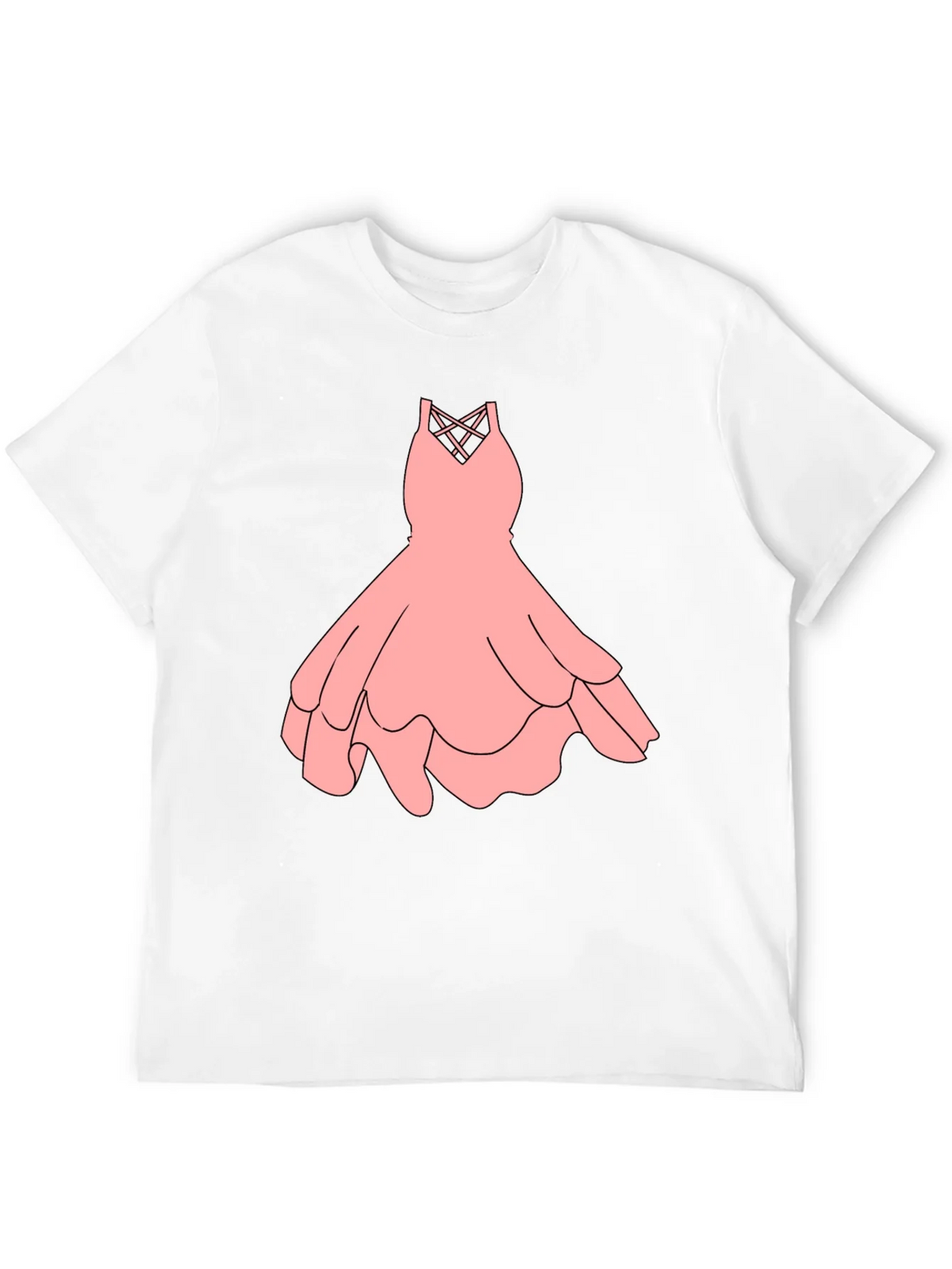 Black Tee with Pink Dress Graphic