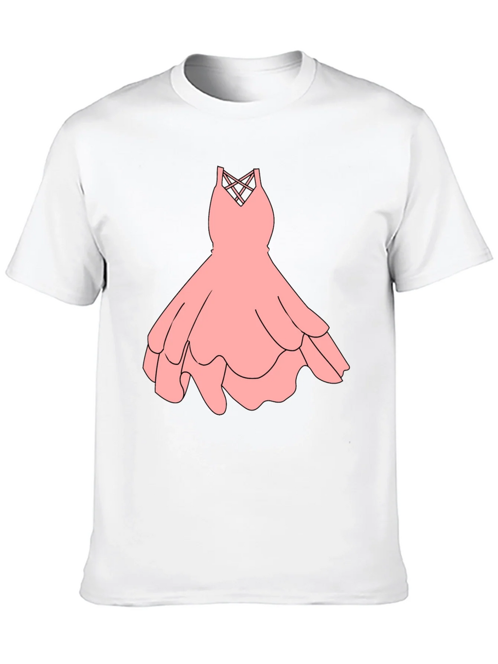 Black Tee with Pink Dress Graphic