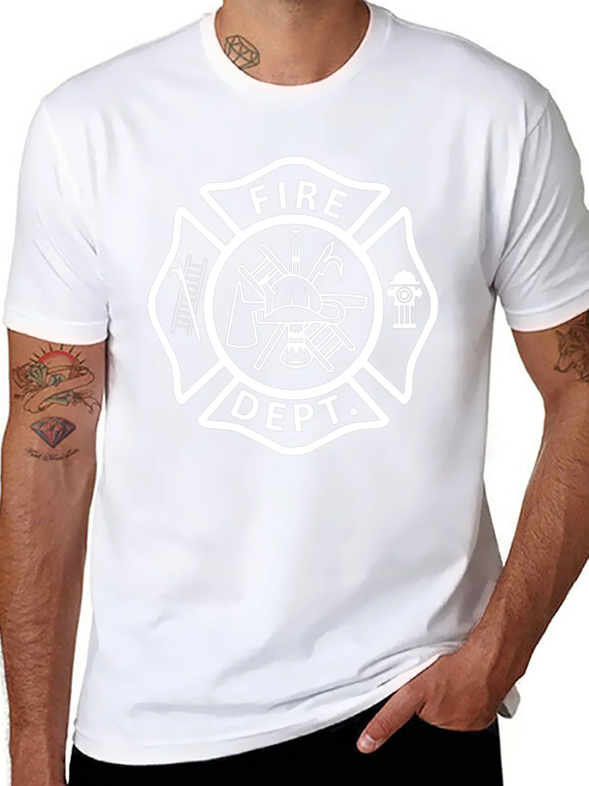 Fire Dept. Emblem Black T-Shirt