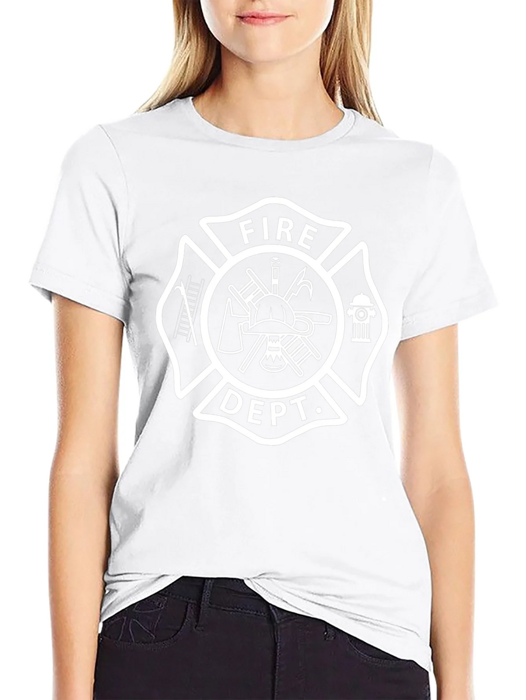 Fire Dept. Emblem Black T-Shirt