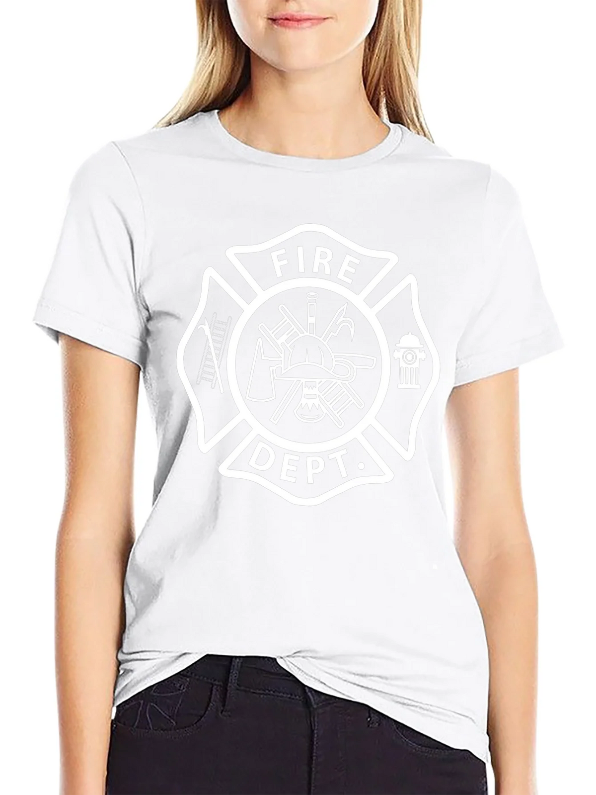 Fire Dept. Emblem Black T-Shirt