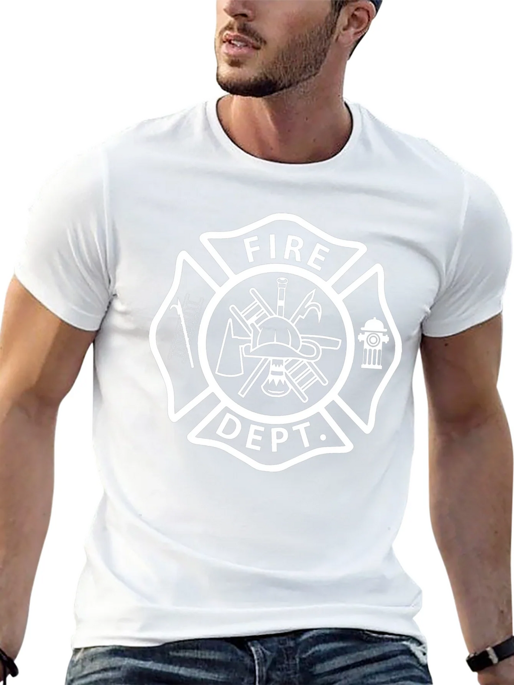 Fire Dept. Emblem Black T-Shirt