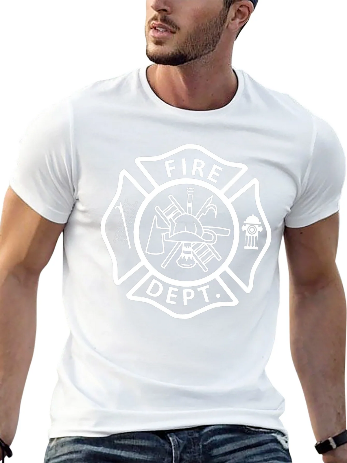 Fire Dept. Emblem Black T-Shirt