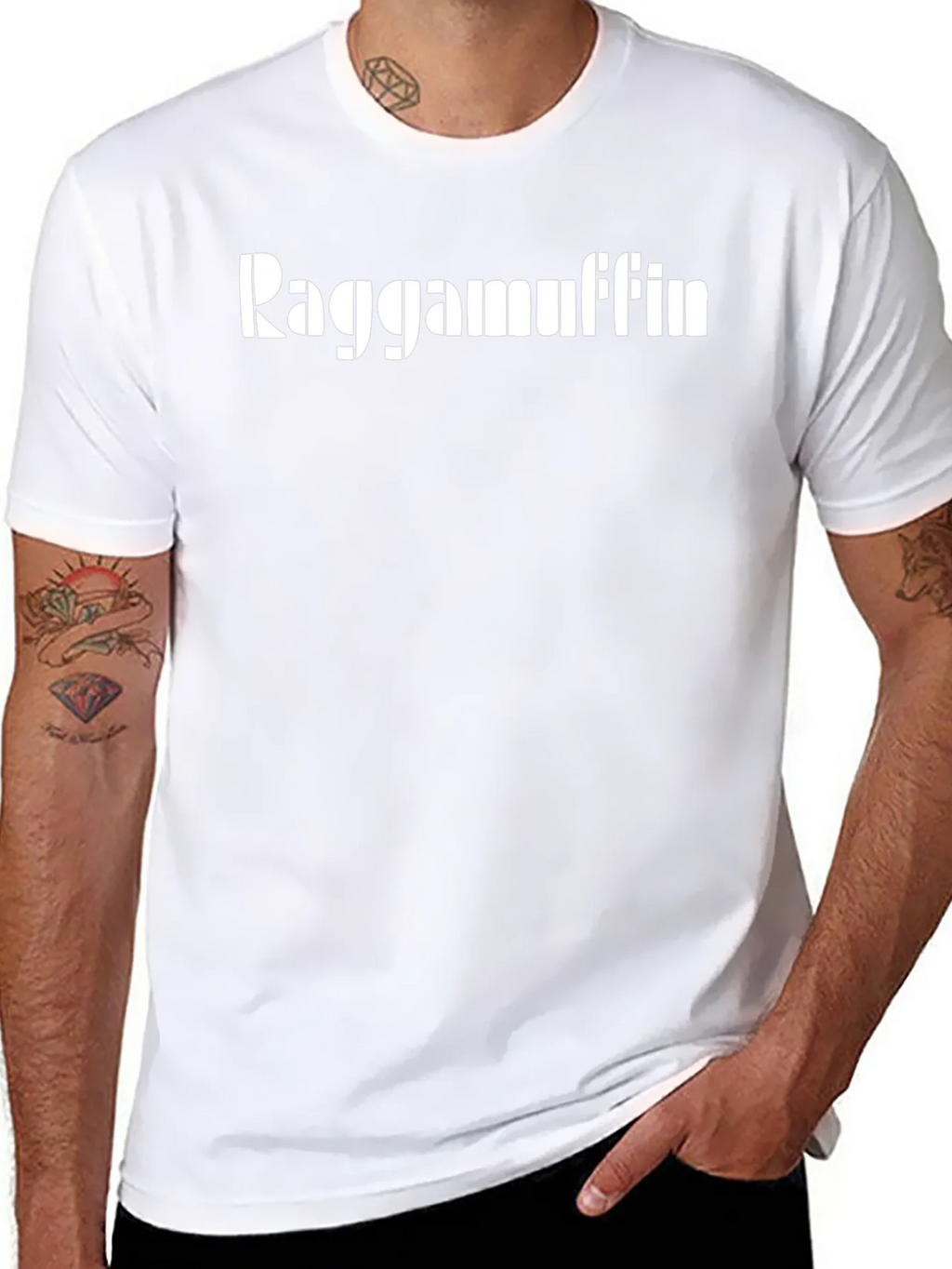 Raggamuffin Graphic T-Shirt - Black Casual Cotton Tee