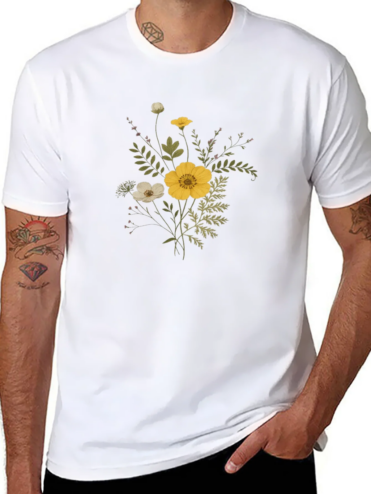 Floral Bouquet Graphic Tee - Stylish Unisex T-Shirt