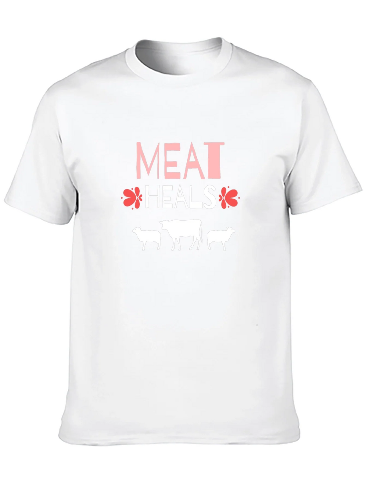Meat Heals T-Shirt Black Cotton Blend Casual