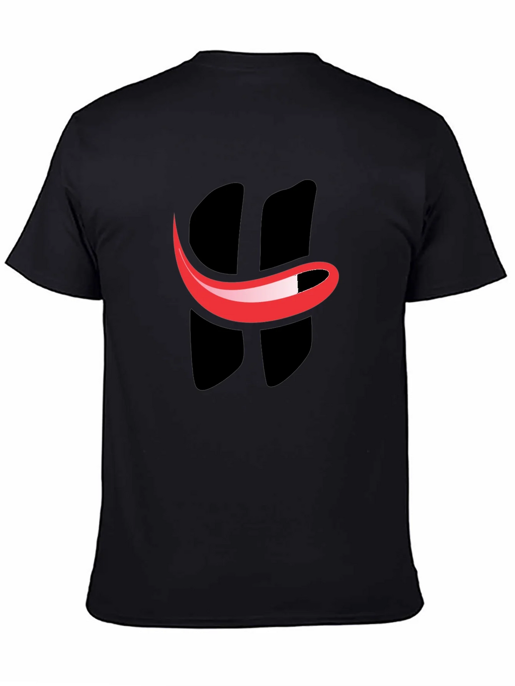 Smiley Face Graphic Tee - Black Cotton T-Shirt
