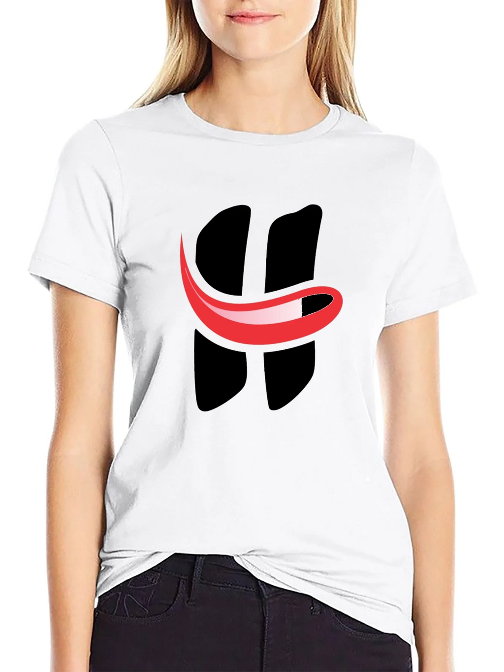 Smiley Face Graphic Tee - Black Cotton T-Shirt