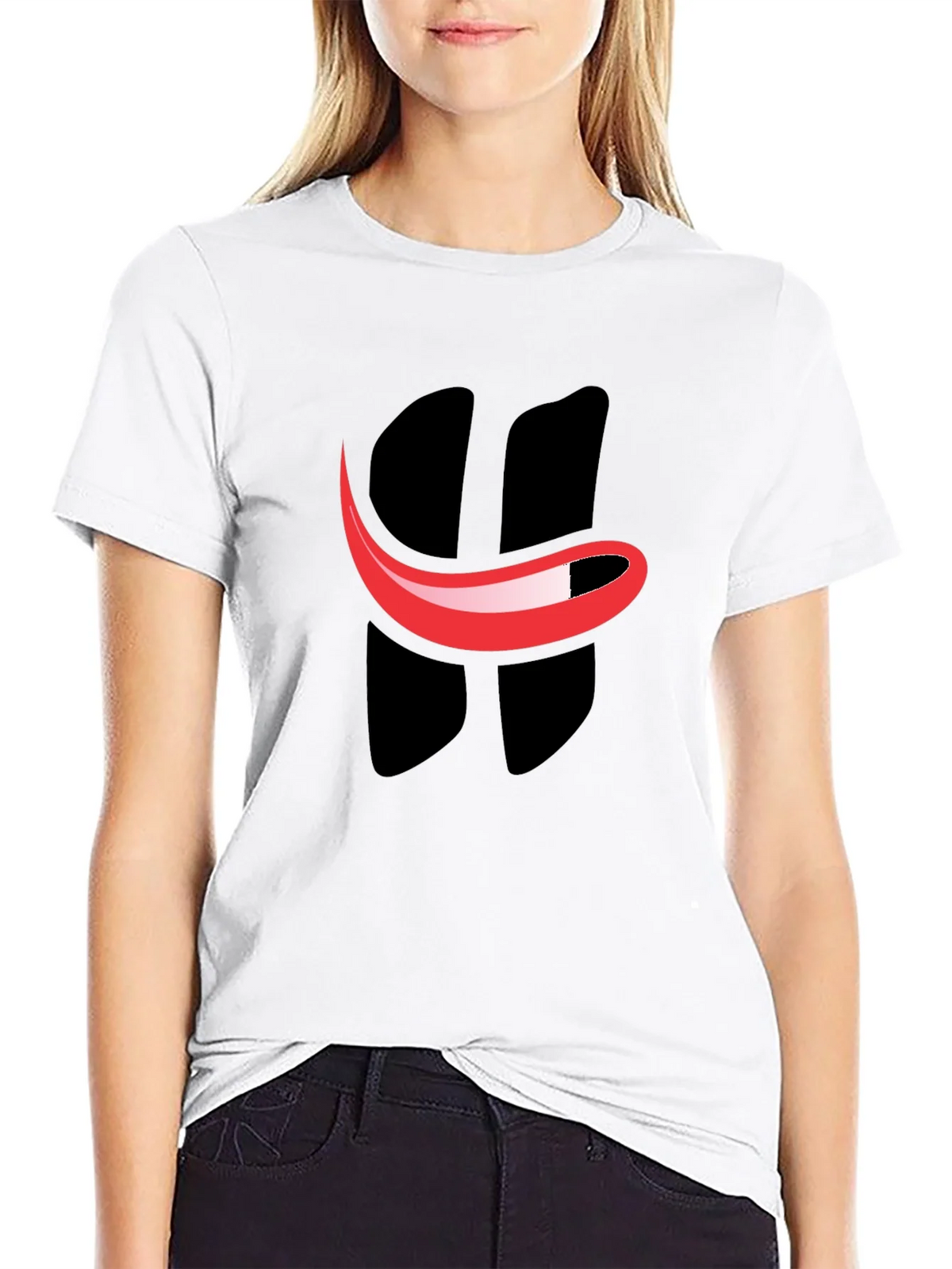 Smiley Face Graphic Tee - Black Cotton T-Shirt
